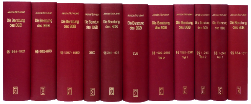 Die Beratung des Bürgerlichen Gesetzbuches in systematischer Zusammenstellung der unveröffentlichten Quellen. Neun Bände